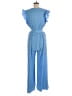 Shein 100% Polyester Solid Blue Jumpsuit Size 6 - photo 2