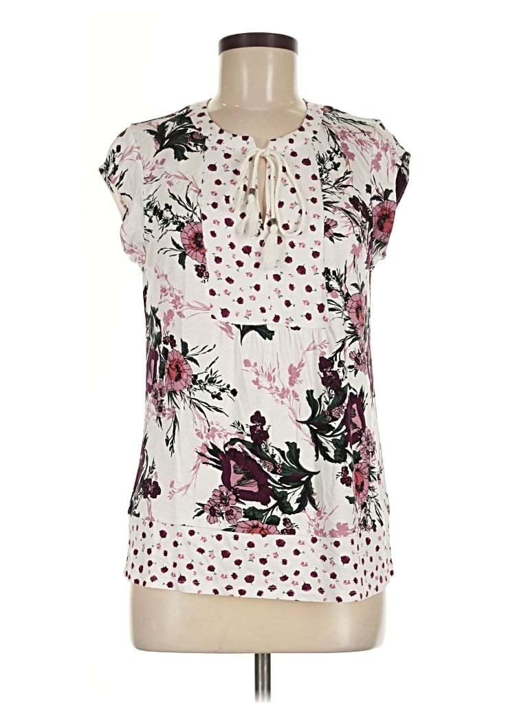 Les Serein Short Sleeve Blouse In White