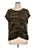 Lucky Brand Camo Brown Short Sleeve Top Size XL - photo 1