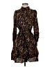 Anne Klein 100% Polyester Animal Print Brown Cocktail Dress Size 0 Petite - photo 1
