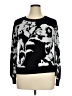 White House Black Market Floral Black Pullover Sweater Size XL - photo 1
