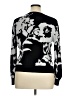 White House Black Market Floral Black Pullover Sweater Size XL - photo 2