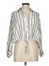 Unbranded 100% Rayon Stripes Ivory Long Sleeve Blouse Size M - photo 1