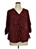 Torrid 100% Polyester Red 3/4 Sleeve Blouse Size 1X Plus (1) - photo 1