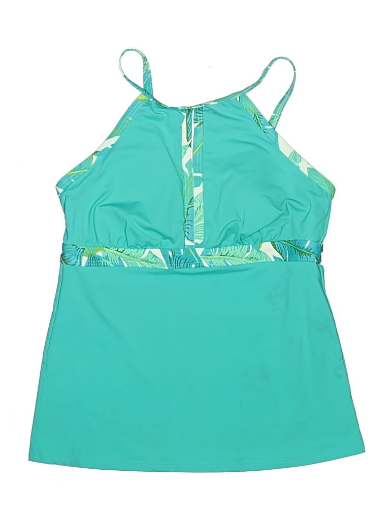 Pre-owned Lands' End Swimsuit Top Green Swimwear