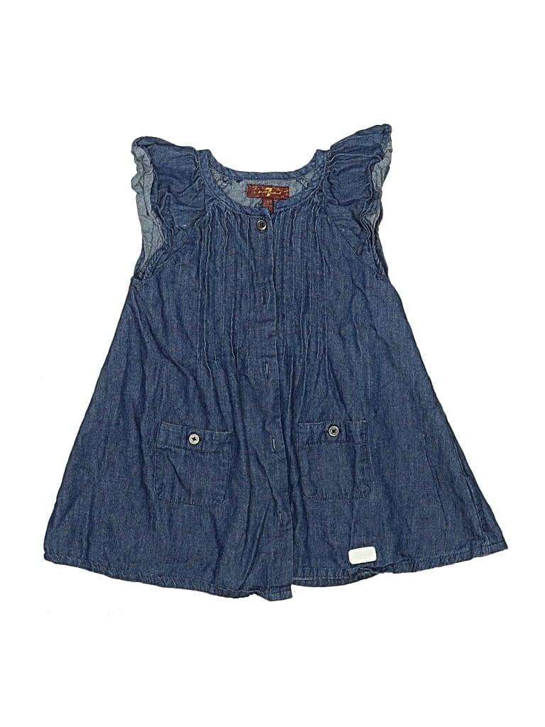 Pre-owned 7 For All Mankind Kids' Dress In Blue
