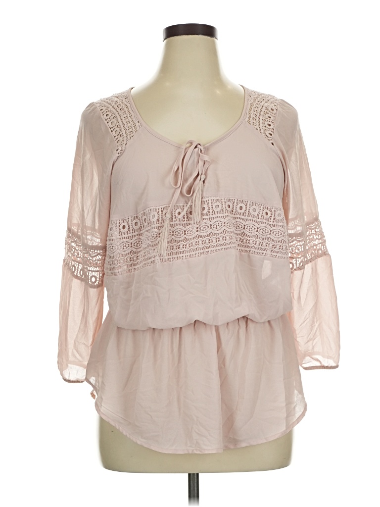 Pre-owned Maurices 3/4 Sleeve Blouse In Pink