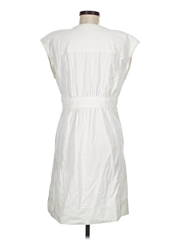 Madewell Denim Cap-Sleeve Button-Front Dress in Tile White (view 2)