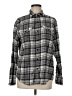 American Eagle Outfitters Plaid Black Gray Long Sleeve Button-Down Shirt Size M - photo 1
