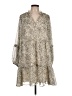 Express Outlet 100% Polyester Animal Print Ivory Casual Dress Size L - photo 1