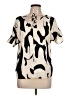 Unbranded Animal Print Ivory Short Sleeve Blouse Size L - photo 1