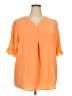 Haptics 100% Polyester Orange Short Sleeve Blouse Size 2X - photo 1
