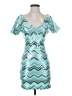Profile Chevron-herringbone Teal Blue Cocktail Dress Size S - photo 1