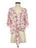Eyeshadow 100% Rayon Pink 3/4 Sleeve Blouse Size S - photo 1