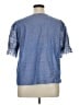 CeCe 100% Cotton Blue Short Sleeve Blouse Size 1X - photo 2