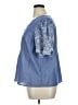 CeCe 100% Cotton Blue Short Sleeve Blouse Size 1X - photo 5