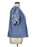 CeCe 100% Cotton Blue Short Sleeve Blouse Size 1X - photo 4