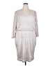 Calvin Klein 100% Polyester Metallic Silver Cocktail Dress Size 22 - photo 1