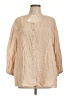 Talbots Tan 3/4 Sleeve Button-Down Shirt Size L (estimated) - photo 1