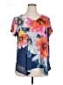 Alfred Dunner 100% Polyester Floral Blue Short Sleeve T-Shirt Size 1X - photo 1