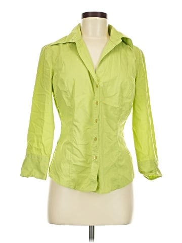 New York & Company 3/4 Sleeve Button-Down Shirt (view 1)