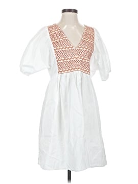 Madewell Embroidered Poplin V-Neck Mini Dress (view 1)