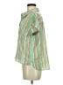 CAbi Stripes Green Short Sleeve Blouse Size M - photo 5
