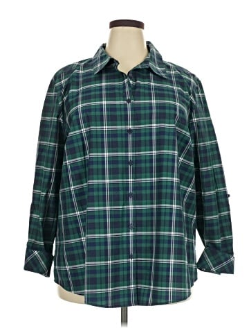 Foxcroft 3/4 Sleeve Button-Down Shirt (view 1)