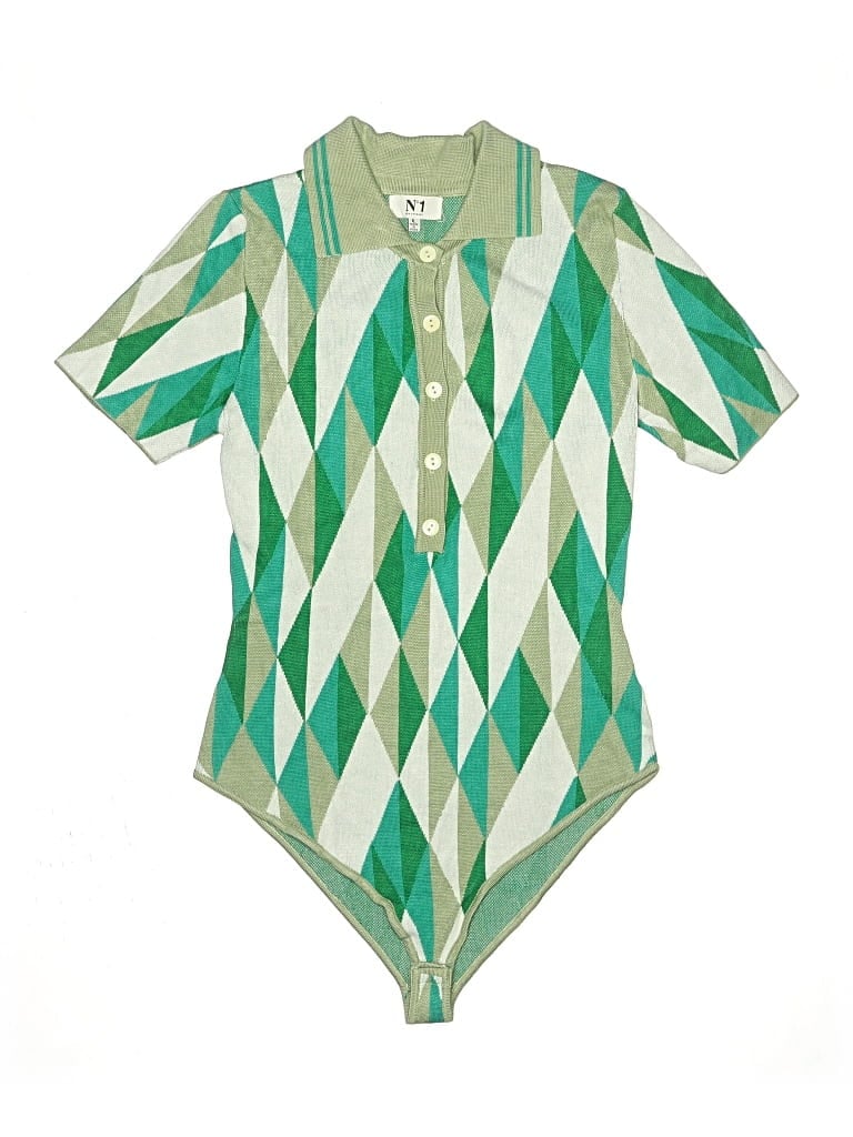 Pre-owned Assorted Brands Short Sleeve Blouse In Green