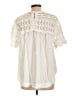 Neiman Marcus 100% Cotton Ivory Short Sleeve Blouse Size L - photo 2