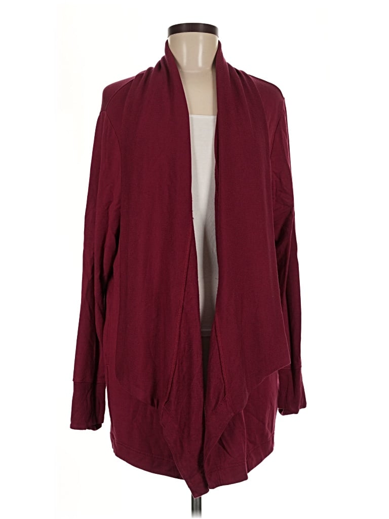 Pre-owned Athleta Cardigan Sweater In Burgundy