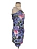Blanc Floral Purple Cocktail Dress Size S - photo 4