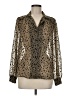 Topshop Metallic Gold Long Sleeve Blouse Size 6 - photo 1
