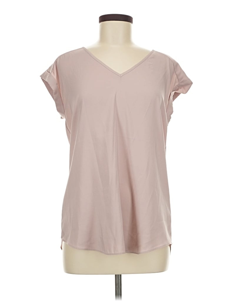Pre-owned Express Outlet Short Sleeve Blouse In Tan