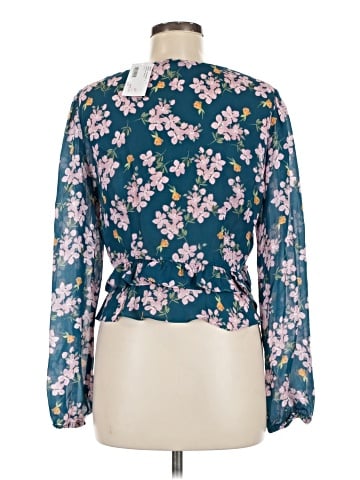 Intermix Long Sleeve Silk Top (view 2)