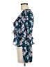 Intermix 100% Silk Teal Long Sleeve Silk Top Size 8 - photo 5