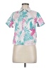 Shein Tropical Teal Short Sleeve Blouse Size 9 - photo 1