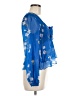 Intermix 100% Silk Blue Long Sleeve Silk Top Size 8 - photo 4