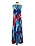 Susan Graver Graphic Blue Casual Dress Size S (petite) - photo 2