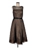 Jessica Howard 100% Polyester Metallic Brown Cocktail Dress Size 8 - photo 1
