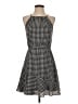 Aqua 100% Polyester Houndstooth Black Casual Dress Size S - photo 1