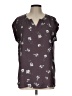 Papermoon 100% Polyester Purple Short Sleeve Blouse Size L - photo 1