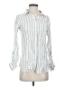 Sigrid Olsen 100% Linen Stripes White Long Sleeve Button-Down Shirt Size S - photo 1