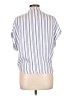 Olivaceous Stripes Blue Short Sleeve Blouse Size L - photo 2