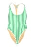 J.Crew Stripes Green One Piece Swimsuit Size 12 - photo 1