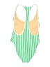 J.Crew Stripes Green One Piece Swimsuit Size 12 - photo 2