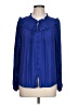 Ann Taylor LOFT 100% Polyester Blue Long Sleeve Blouse Size L (petite) - photo 1