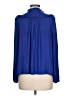 Ann Taylor LOFT 100% Polyester Blue Long Sleeve Blouse Size L (petite) - photo 2