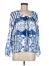 One World 100% Polyester Blue 3/4 Sleeve Blouse Size M - photo 1