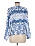 One World 100% Polyester Blue 3/4 Sleeve Blouse Size M - photo 2